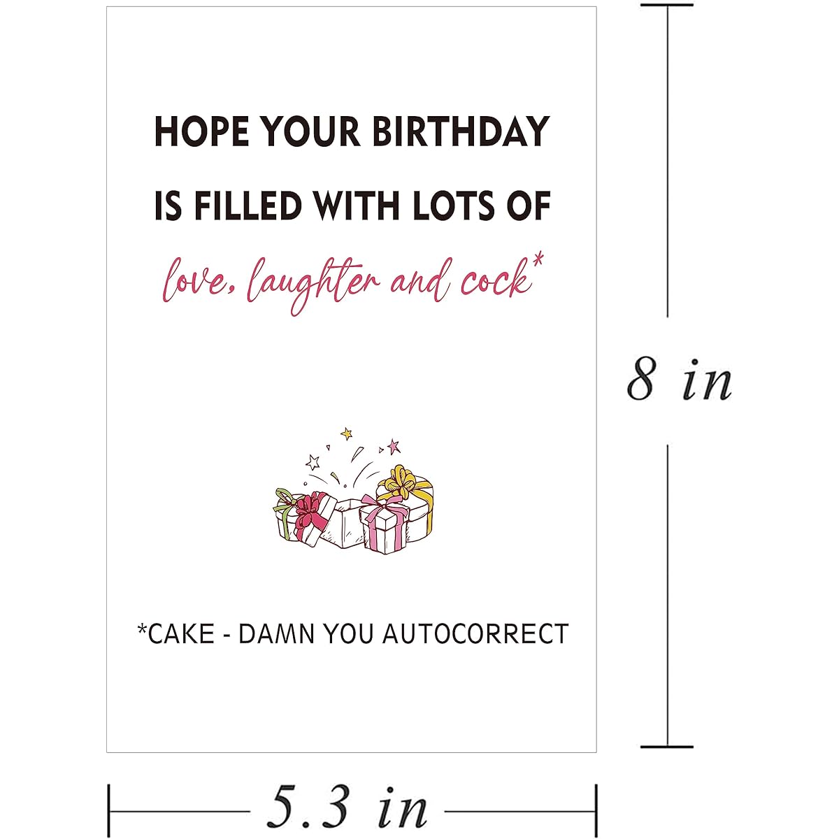 Ure Tenk Funny Birthday Cards for Him Cheeky Birthday Gift Rude AutoCorrect Birthday Card Cheeky Naughty Birthday Card for Boyfriend Husband Fiance