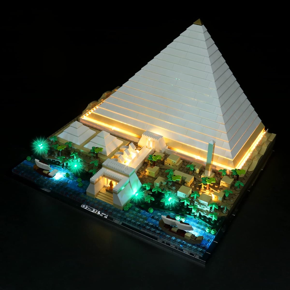 BrickBling Light Kit for Lego Architecture Great Pyramid of Giza Bidling Set (Light Only) LED Lighting for Lego Pyramid of Giza Compatible with Lego 21058-Classic Version