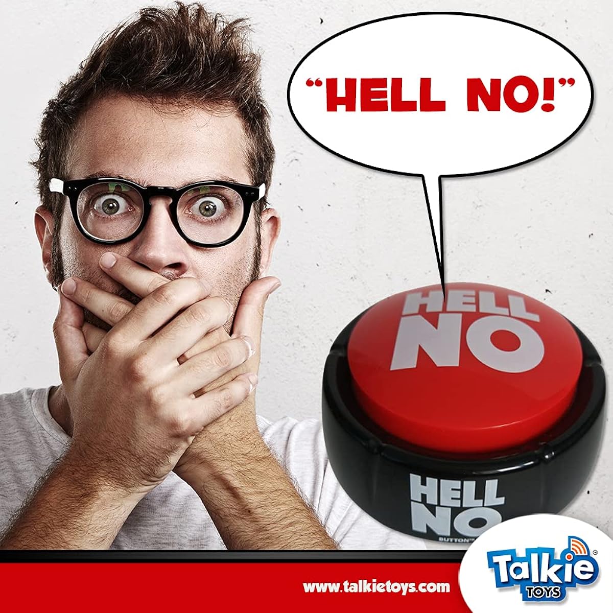 Talkie Toys Products Hell No Button – 10 Funny Hell Sayings – Hilarious Talking Toys, Games, Trivia, Stress Relief, Office Humor and More