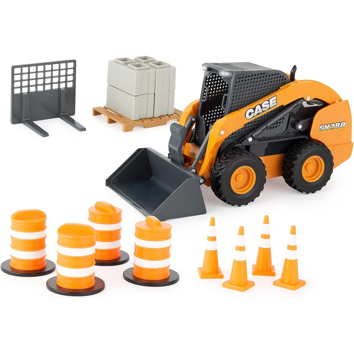 ERTL 1:16 Big Farm Case IH Skid Steering Set with Barrel and Cone
