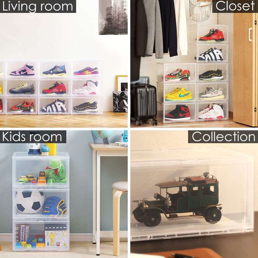 Iris Ohyama Display Box Set of 6 Clear Shoe Storage Box Toy Sneakers DB376 Width 37.6 x Depth approx. 29.1 x Height approx. 21.5 cm