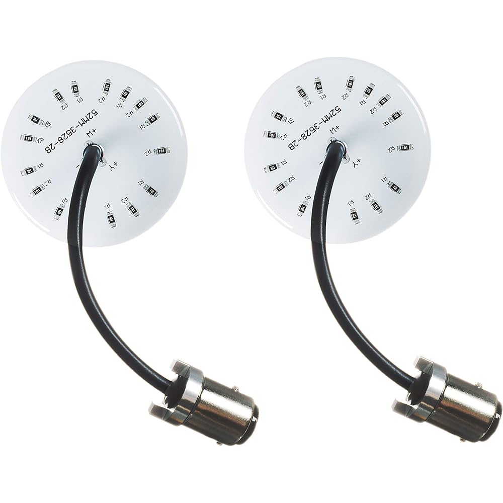 Eagle Lights Generation II Front LED Turn Signals White with Running Lights for Harley-Davidson Motorcycles 2" Bullet Style Turn Signals