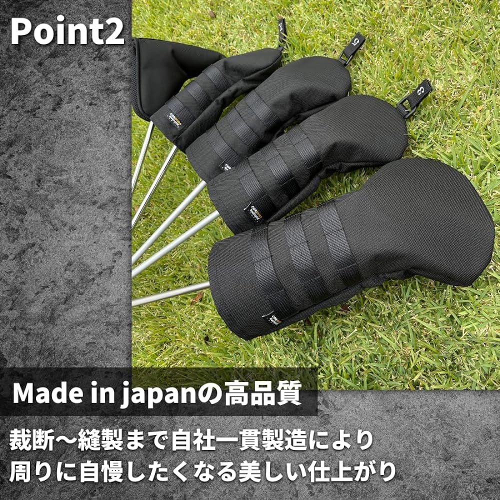 &THREEX Golf Head Cover CORDURA Ballistic Nylon Cordura Driver Fairway Wood Utility Black Navy Khaki Gray