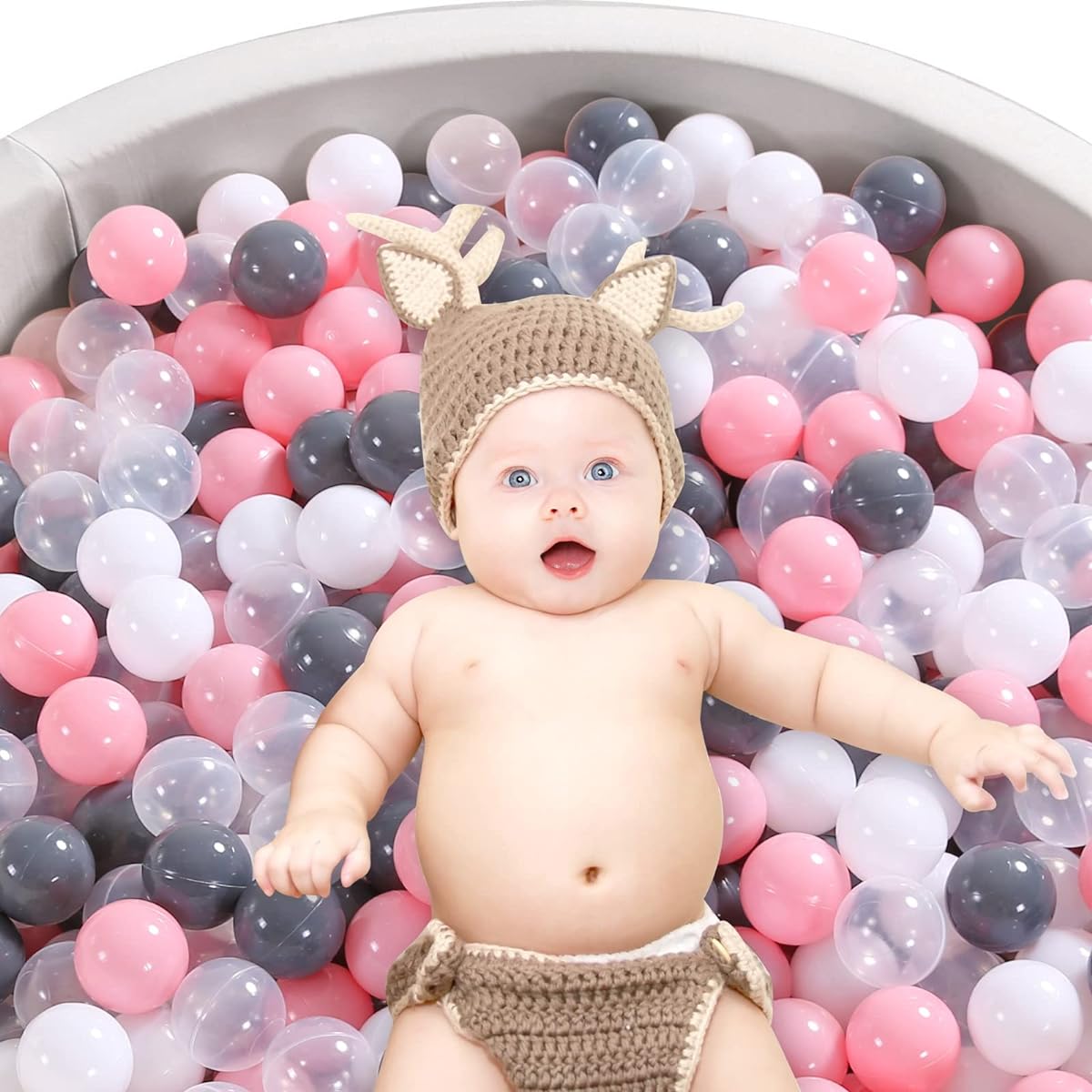 Heopeis Star Ball Pool Balls 100 Pack - 4 Pearl Color Star Balls BPA & Phthalate Free Non-Toxic Crush Resistant Ocean Balls Soft Plastic Balls for 1-5 Years Toddlers Babies Kids Birthday Pool Tent Party (Star)