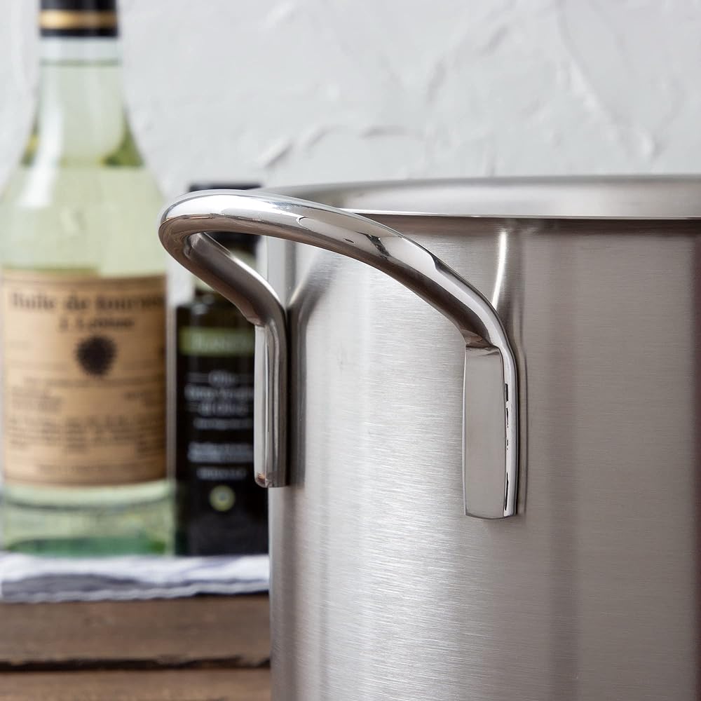 Endo Shoji Commercial Murano Induction Half Body Pot 24cm (No Lid) IH Compatible 18-8 Stainless Steel AHVA303