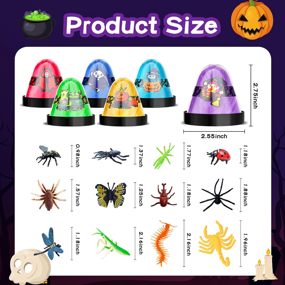 MGparty Halloween Party Favors, 24 Pack Slime Toys Stress Relief Halloween Toy Slime Kit Goodie Bag Fillers Halloween Trick or Treat Toys