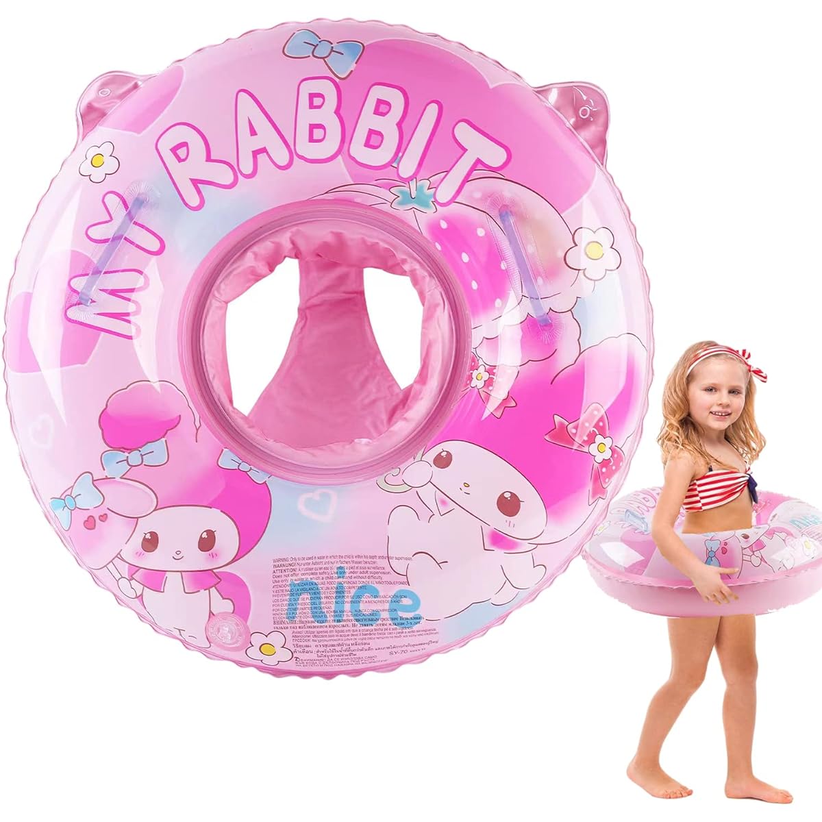Swimming Ring for Babies, Swimming Seat for Babies, Inflatable Swimming Ring, Swimming Ring for Babies Toddlers, Swimming Ring for Babies 6 to 36 Months (Pink)
