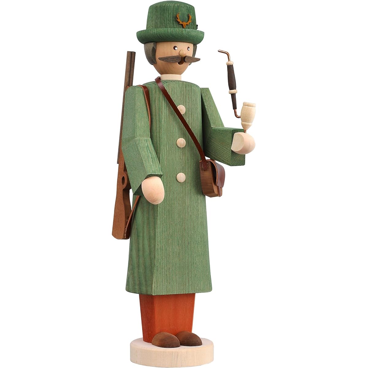 Smoke-emitting doll, chief forest ranger, height 31 cm, Seiffen Erzgebirge folk art, original