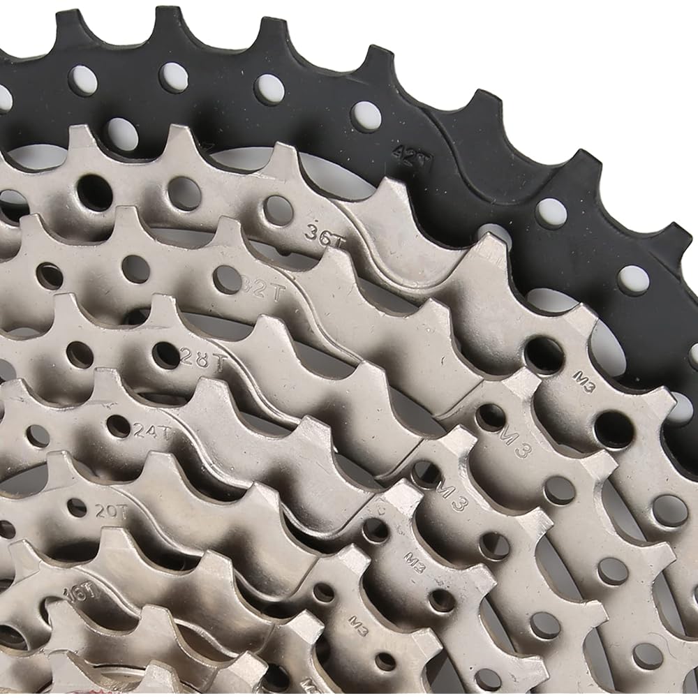 Bike 9 Speed Cassette Corrosion Resistant 11‑42T Mountain Bike Freewheel Cassette Sprocket Suitable for Mountain Bike Road Bike Durable Long Use
