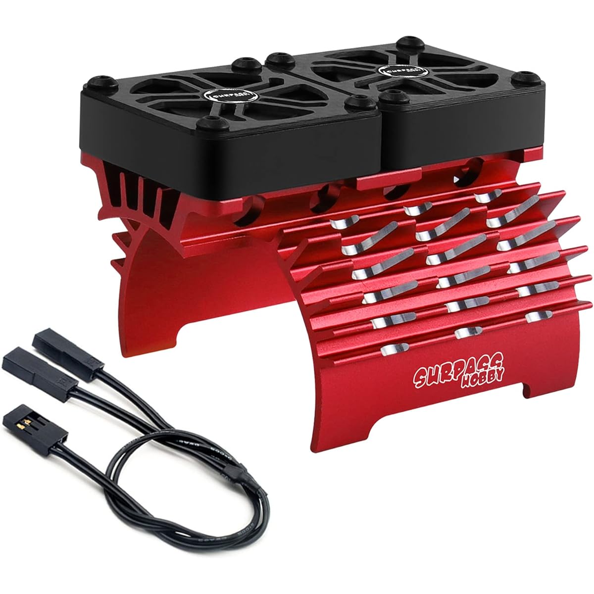 RC Motor Cooling Fan Superpass Hobby 40mm Metal Twin Fan 5593 5692 Brushless Motor Heatsink for 1/5 1/6 RC Car 55mm 56mm 58mm Diameter Brushless Motor Update Parts