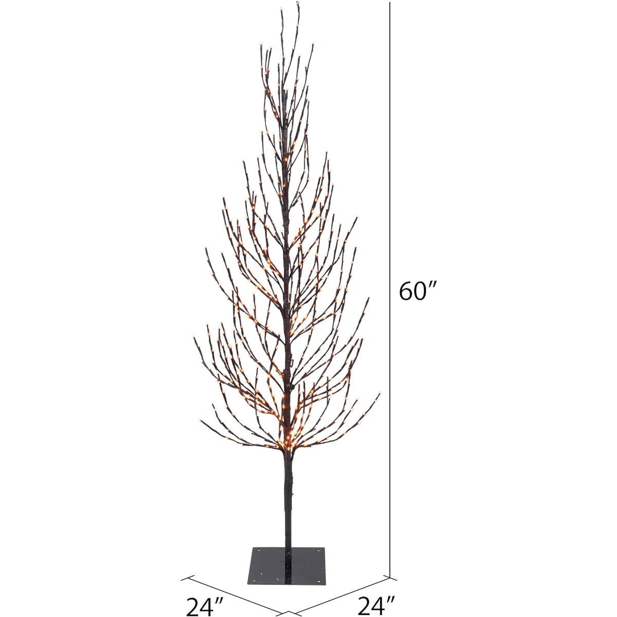 Vickerman 5' Brown Artificial Christmas Tree with 336 Orange LED Lights