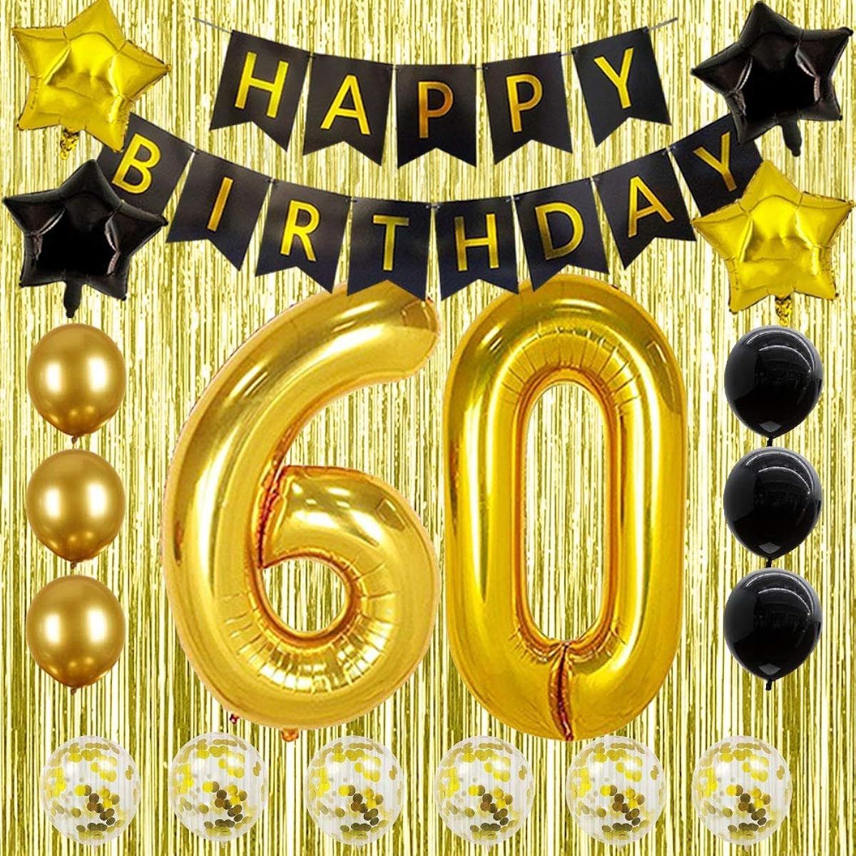 NORTHERN BROTHERS 60th Birthday Decorations, 60th Birthday for Men, 60th Birthday for Women, 60th Birthday Decorations Balloon Kit for Him and Her