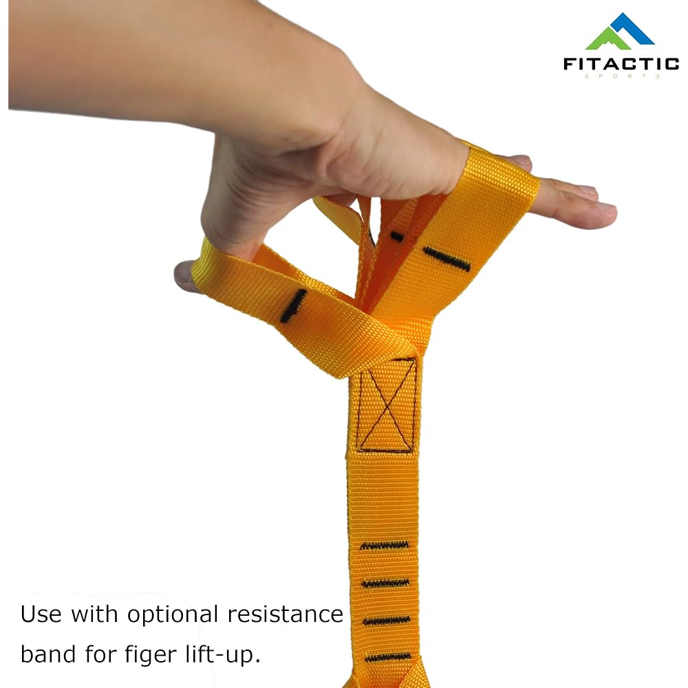 FITactic 1 Pair Eagle Loop Grips for Finger Thumb Hand Wrist Forearm Strengthening Training (Yellow)