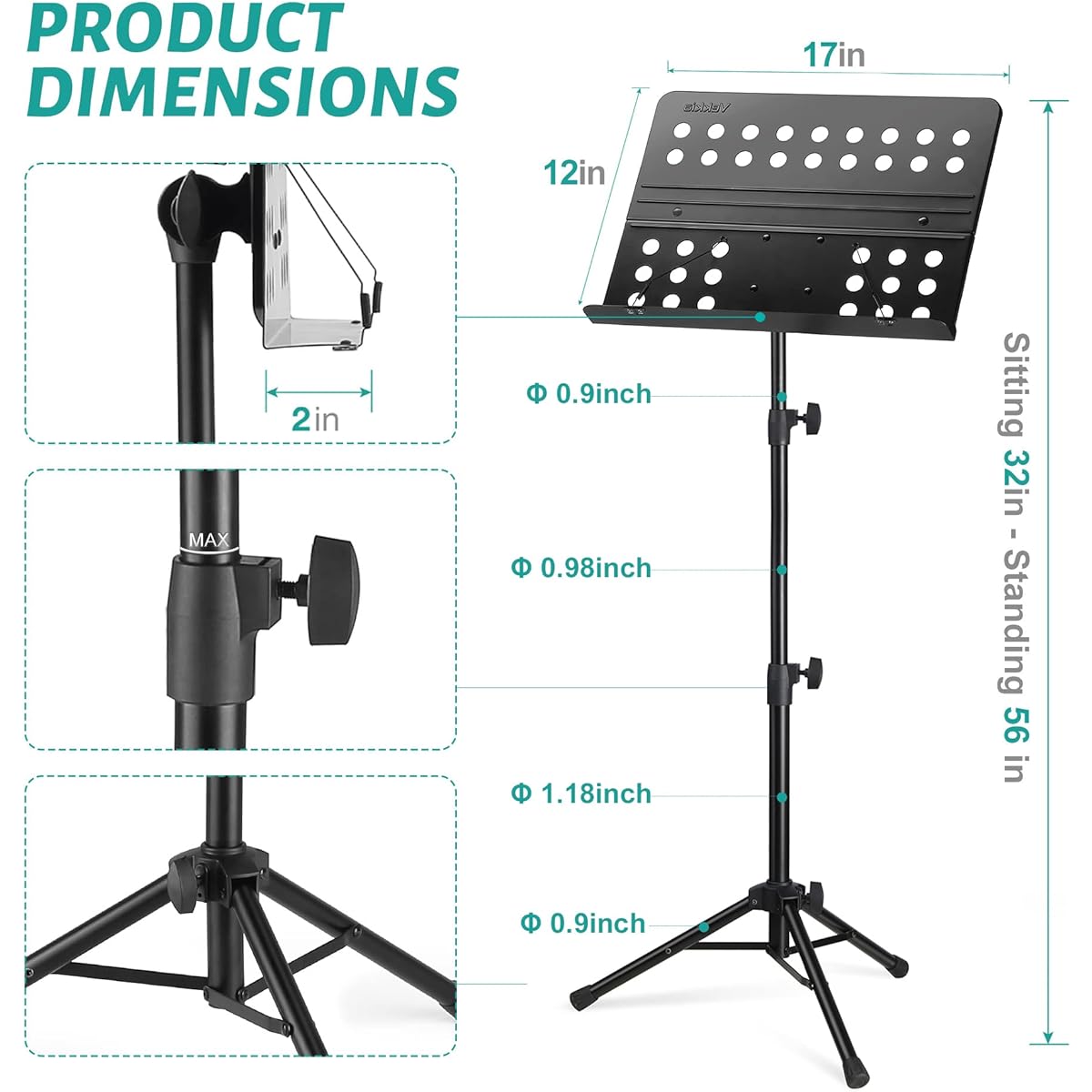 Vekkkia Music Stand for Sheet Music