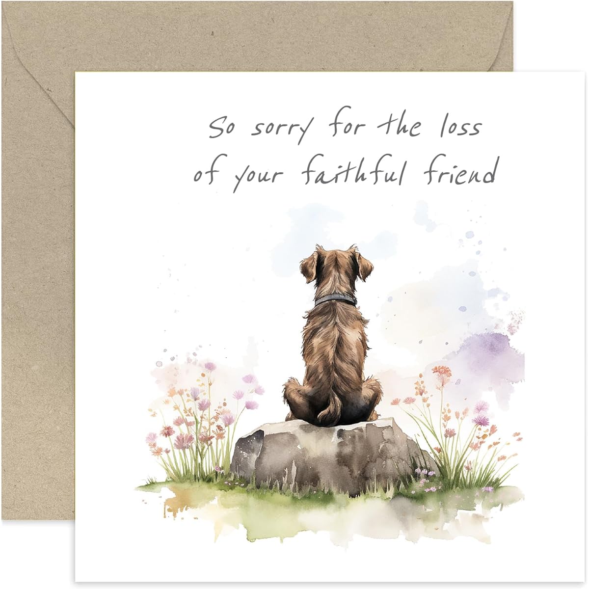 Thinking of You Card for Pet Owners - Thinking of You Gift - Sympathy Card for Loss of Dog - Condolences, Bereavement, Sympathy for the Inconvenience | Blank Envelope Inside