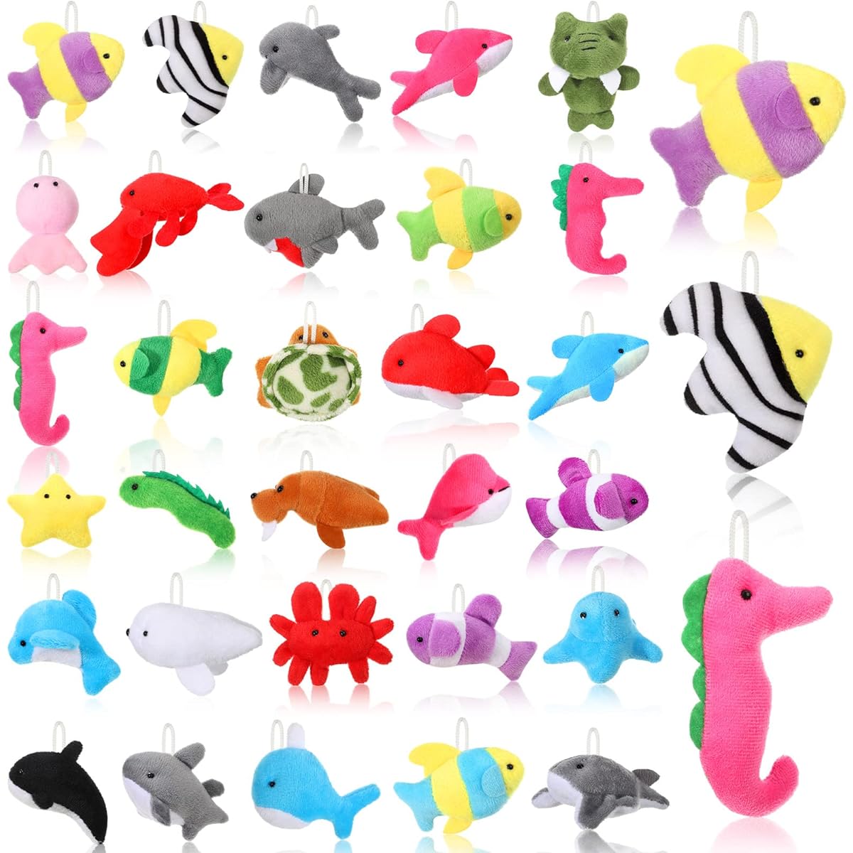 Deekin Mini Ocean Animal Stuffed Animals Sea Creatures Stuffed Animals Under the Sea Animals Party Toys Sea Animals Birthday Party Favors Claw Machine Gift Bag Fillers Pack of 48