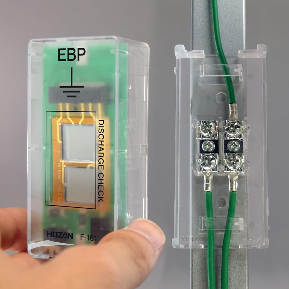 HOZAN Earth Terminal Captures and visualizes static electricity discharge current passing through the terminal F-161