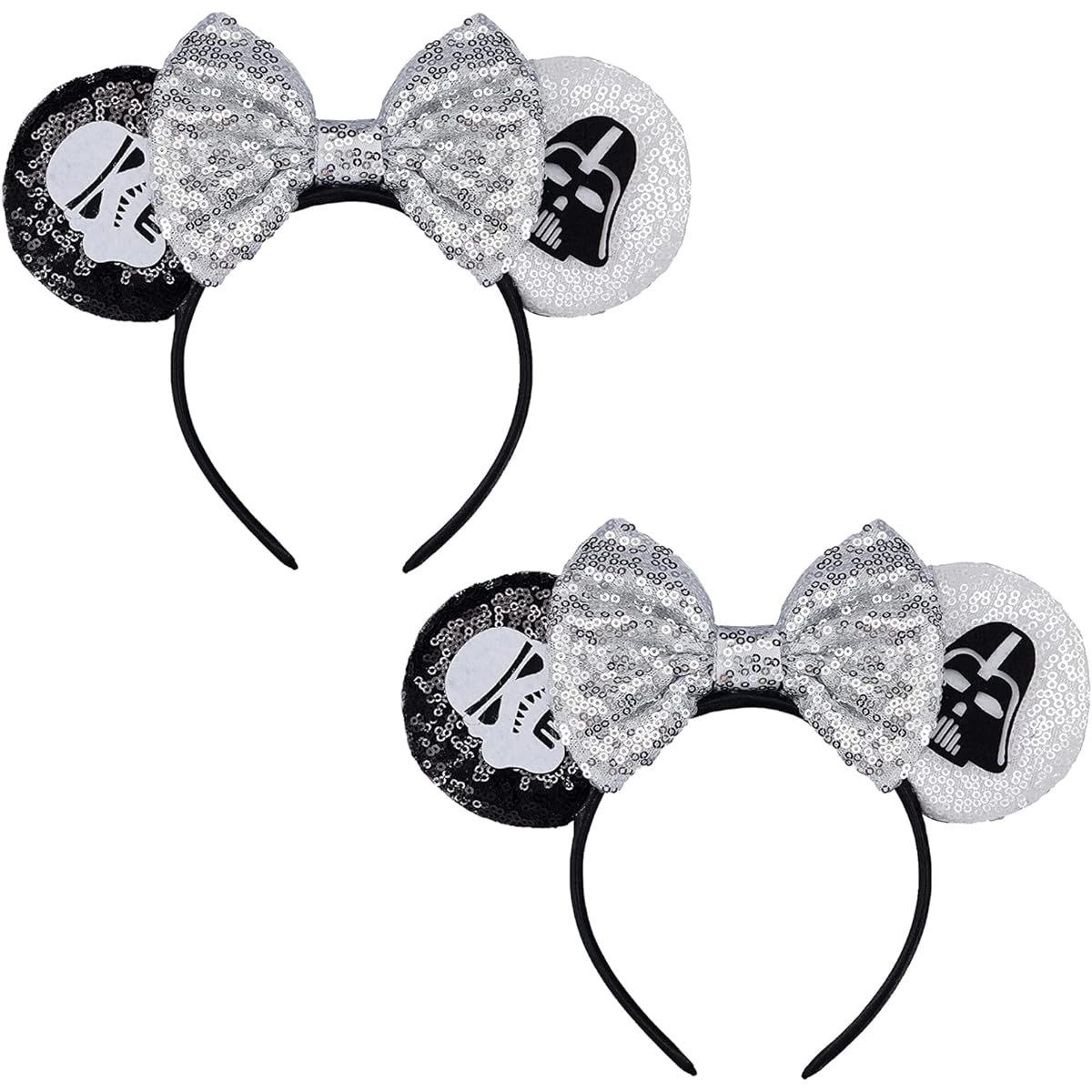 FANYITY Mouse Ears Headband Sequin Hairband for Girls Women Boys Party 2pcs