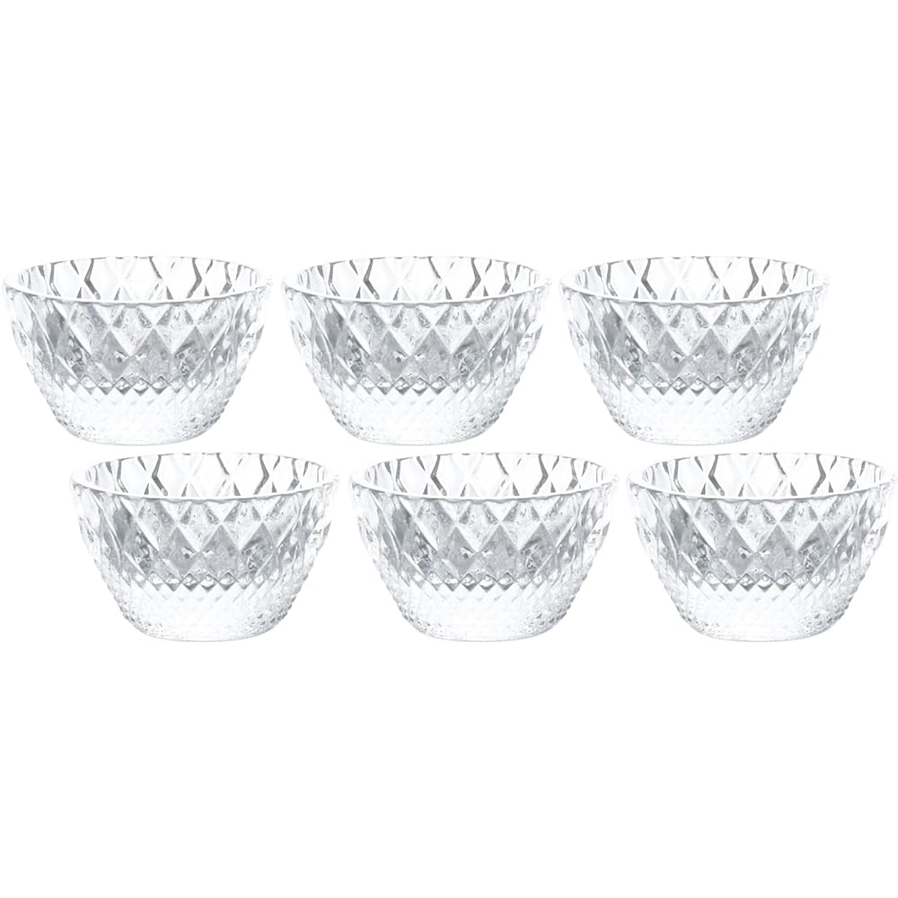 Adelia small bowl, clear, maximum 6.7 x height 3.2 cm, delicacies, set of 6, made in Japan F-77691