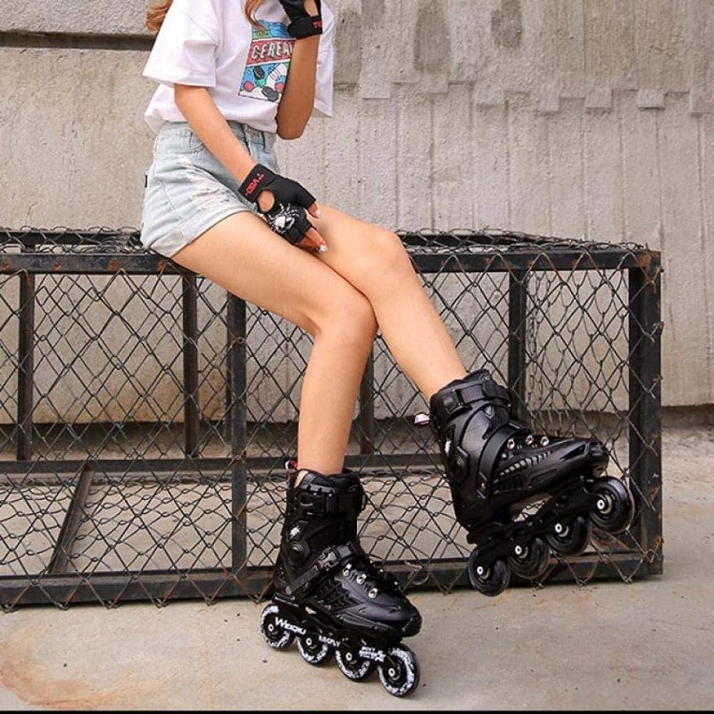 ONORNER Inline Skates, Roller Skates, Adults, Students, Women, Men, Inline Skates, For Men and Women, Beginners and Advanced Users, Safe, Quiet, Durable, White, Black, 2 Colors