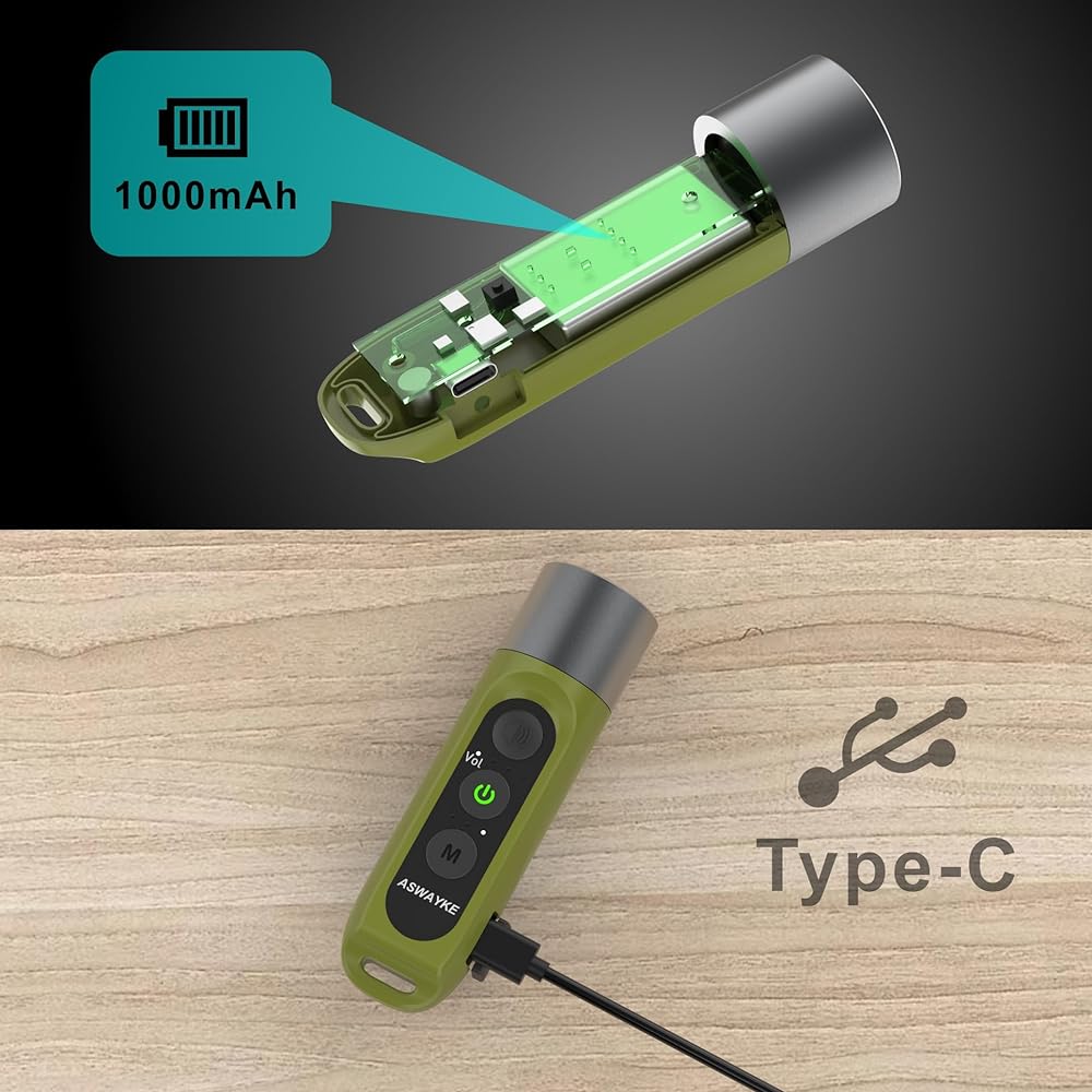 ASWAYKE Electronic Whistle IPX5 Waterproof Loud Volume 125db Rechargeable 1000mAh [4 Levels 3 Types of Whistle Sounds] Electronic Whistle Sports Referee Disaster Prevention Security K1