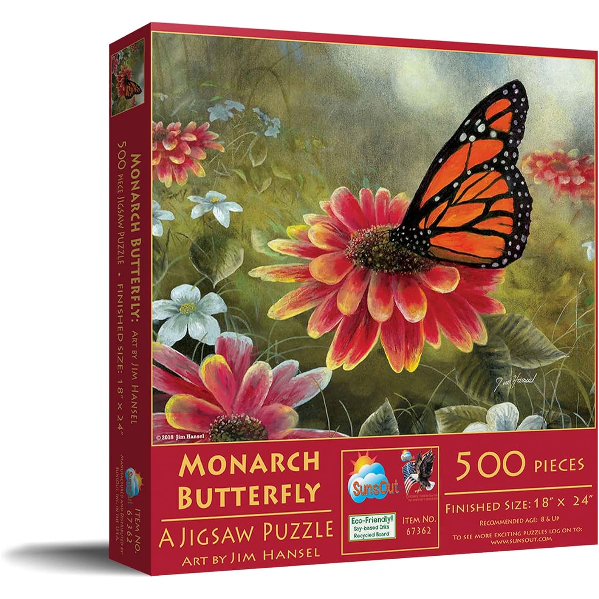 SunsOut Monarch Butterfly 500 Piece Jigsaw Puzzle
