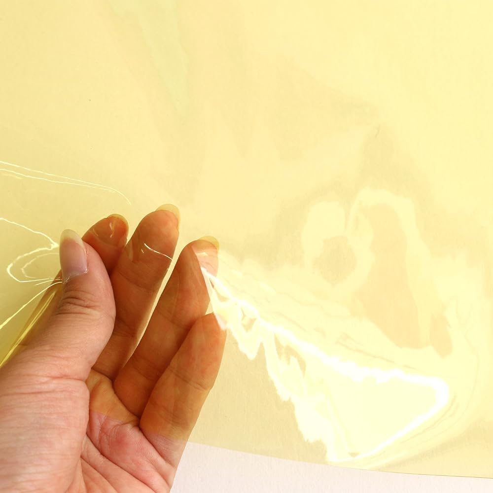 Nippon Chuko PVC sheet Vinyl fabric (thickness 0.3mm) Width 91.5cm x 8m Cut by sale Yellow PVI-11-8M