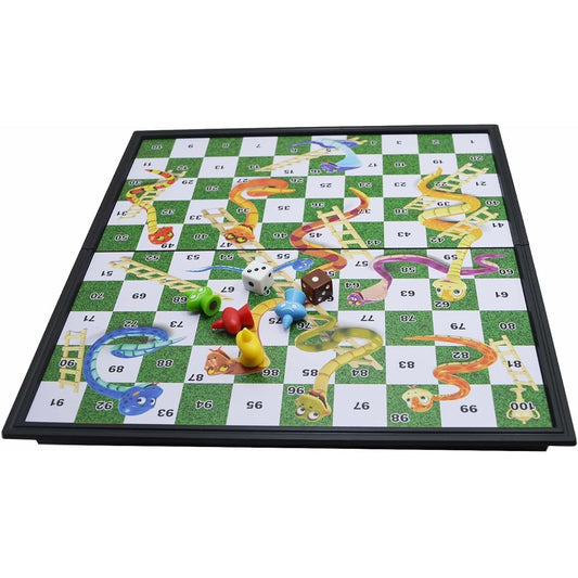 Snakes & Ladders Game 10x10 Board 100 Squares Expandable Board 10x10 Inch Family Game Desk Game Snake Chess