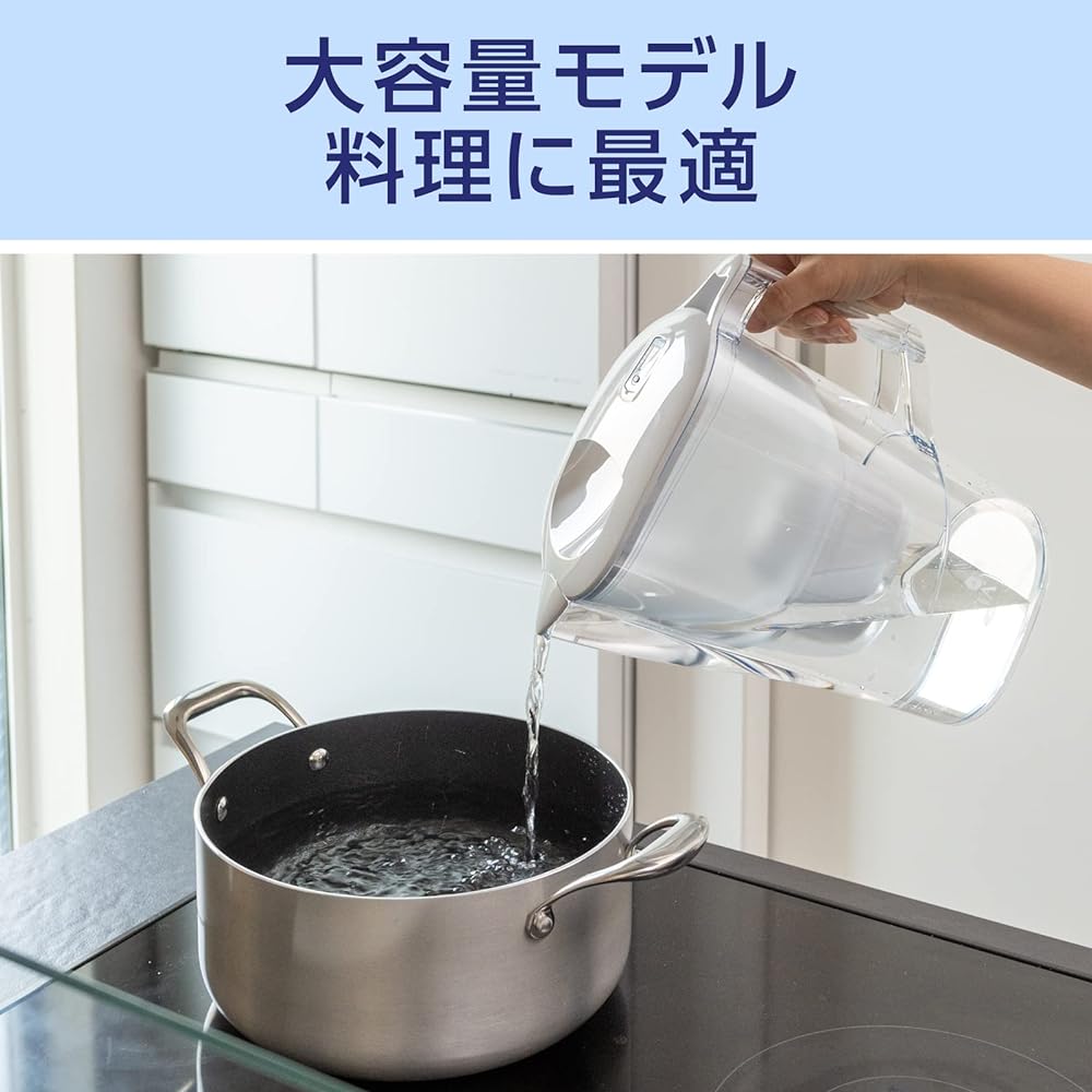 Brita Water Purifier Pot Aluna XL White Filtered Water Capacity 1.75L Total Capacity 3.5L Maxtra Plus Cartridge Set of 6 [Genuine Japanese Product]