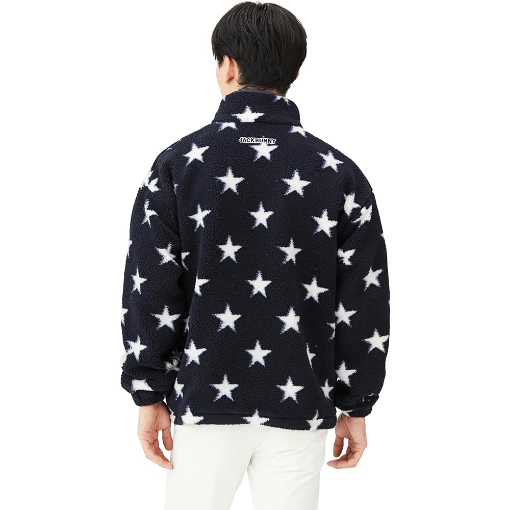 [Jack Bunny] Men's Fleece Full Zip Blouson [Doraemon Series] (Star Pattern Boa) / Golf Outerwear / 262-3242051