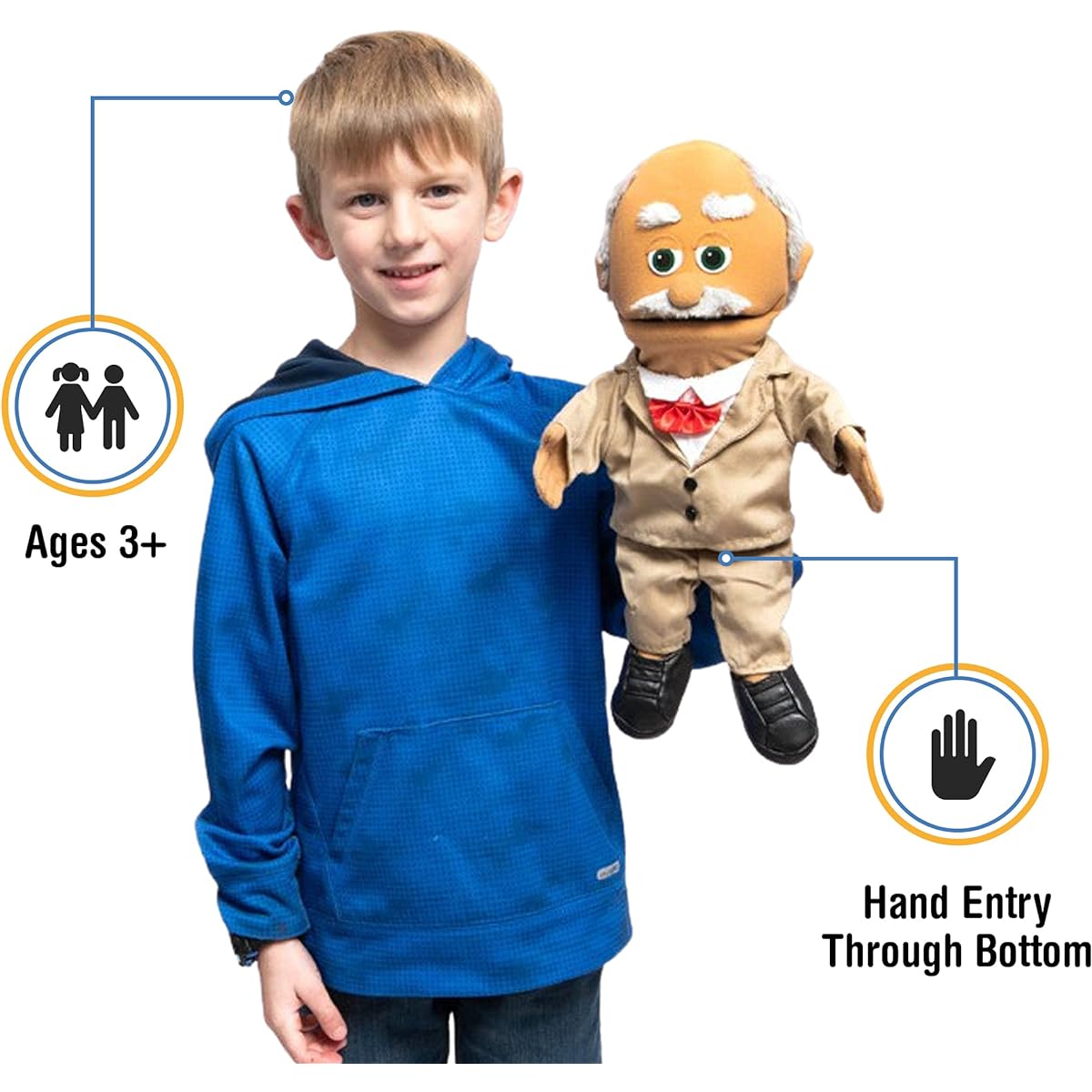 36cm Pops, Hispanic Grandfather, Hand Puppet