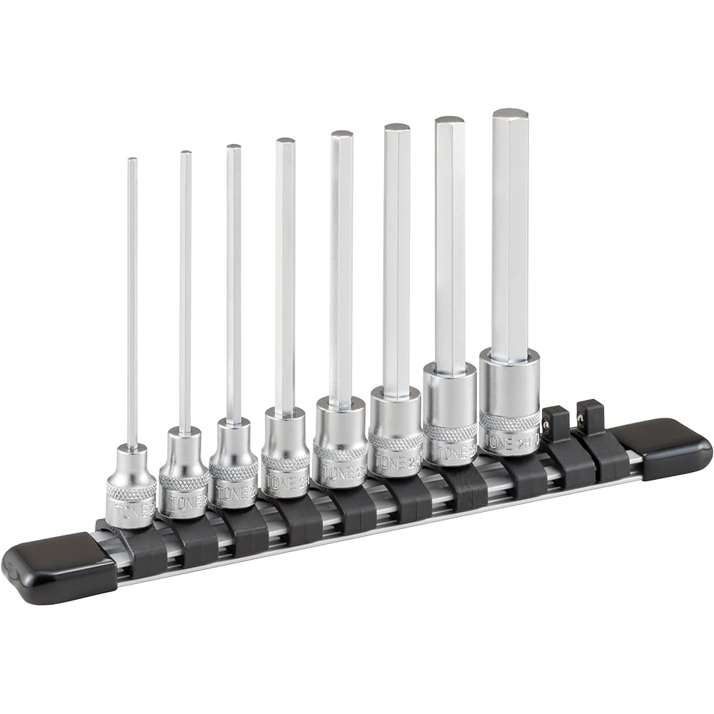 TONE Long Hexagon Socket Set (with holder) HH208L Drive angle 6.35mm (1/4") Contents 8 items