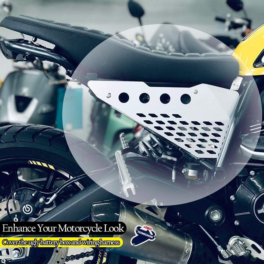 XX Ecommerce Motorcycle Motorcycle Accessories Aluminum Side Mid Frame Cover Panel Protector Guard Fairing Applicable Vehicles Ducati Scrambler Sixty/Desert Sled/Full Throttle/Urban Enduro (Black)