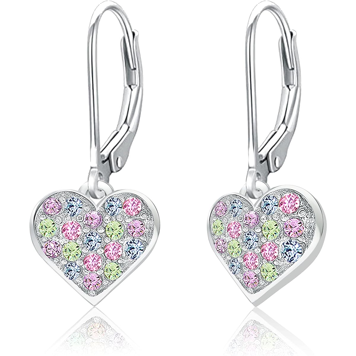 Chanteur Hypoallergenic Earrings for Girls | Lever Back Heart Hoop Earrings for Girls | Girls Earrings | Heart Valentine Earrings | Earrings for Teen Girls | Women's Earrings | Kids Earrings, Sterling Silver