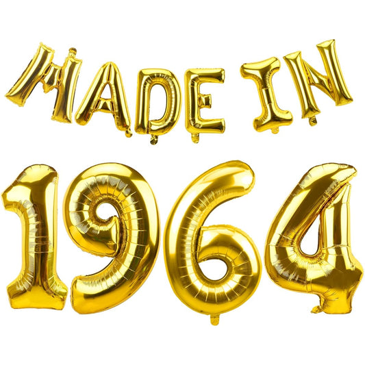 60th Birthday Party Decorations 1963 Balloon Banner Gold 60th Birthday Party Balloons Unisex 60th Birthday Sign Decor