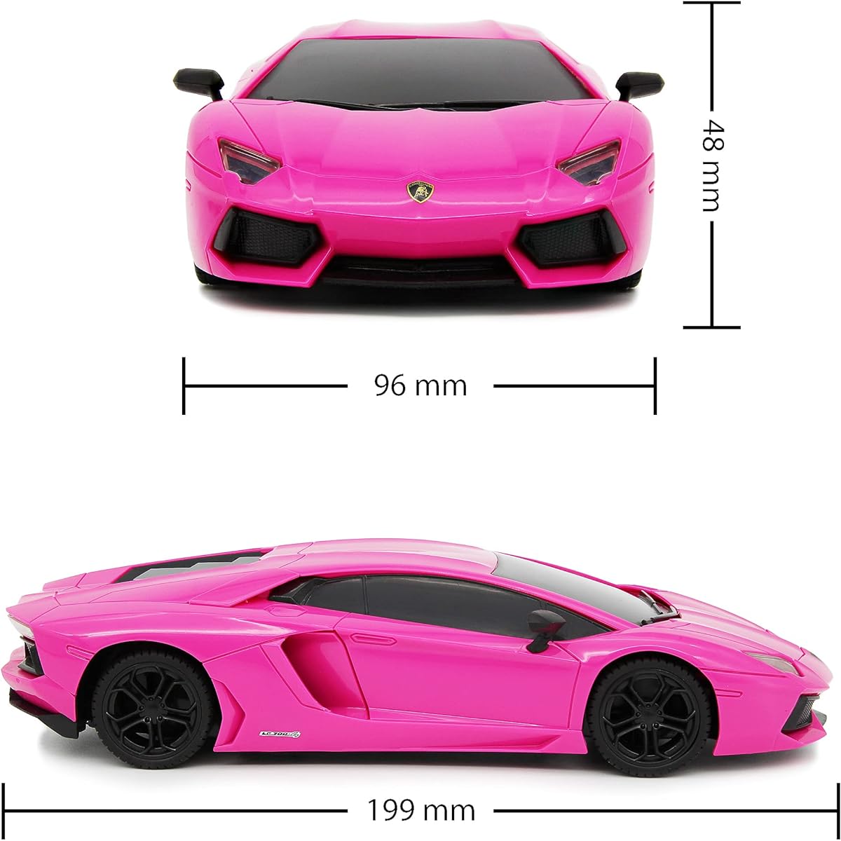 Lamborghini Pink Aventador LP700-4 Officially Licensed Remote Control Car 1:24 Scale with Working Lights 2.4Ghz Girls RC
