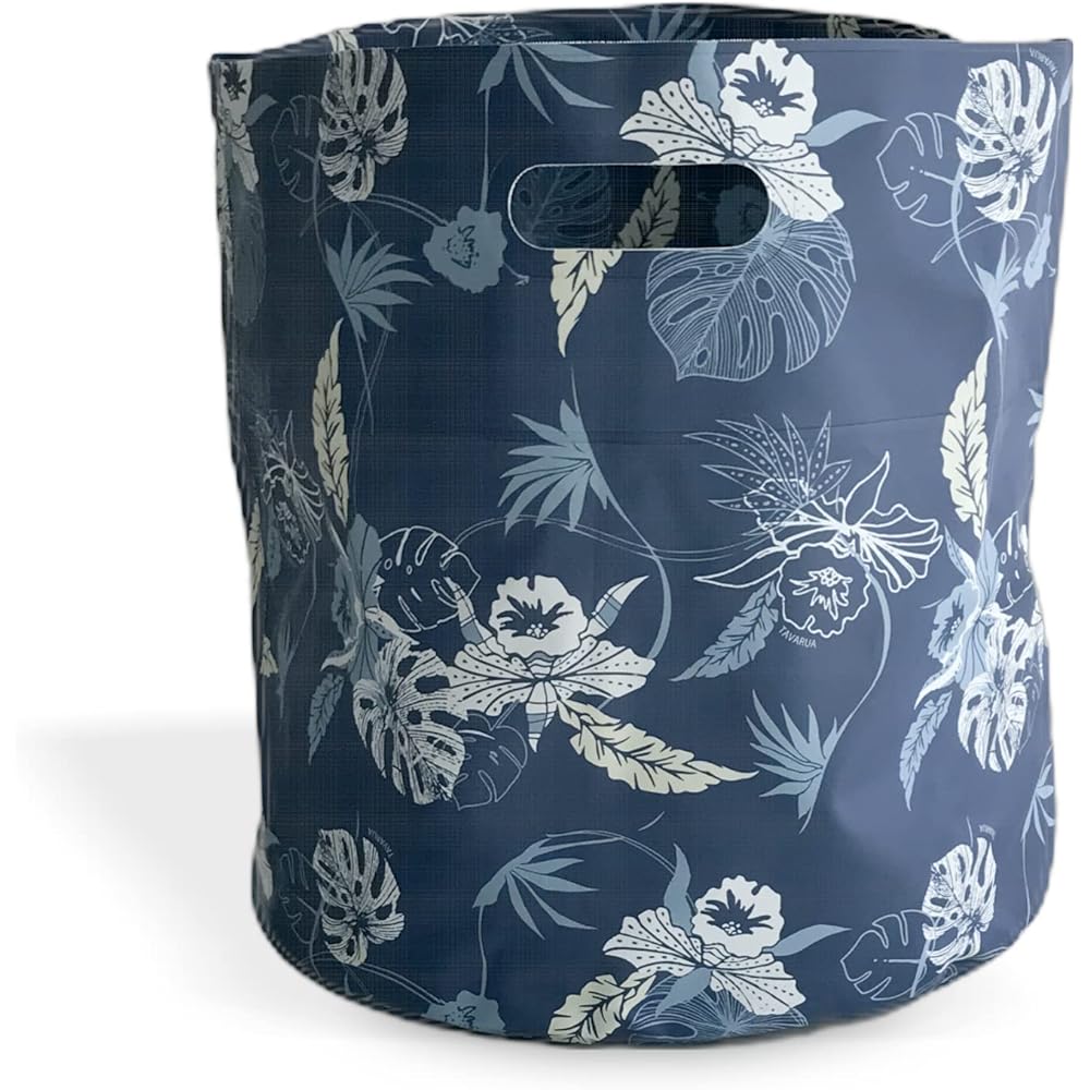 TAVARUA Portable Bucket 48L Folding Waterproof Bucket 3054SP (BOTANICAL NAVY)