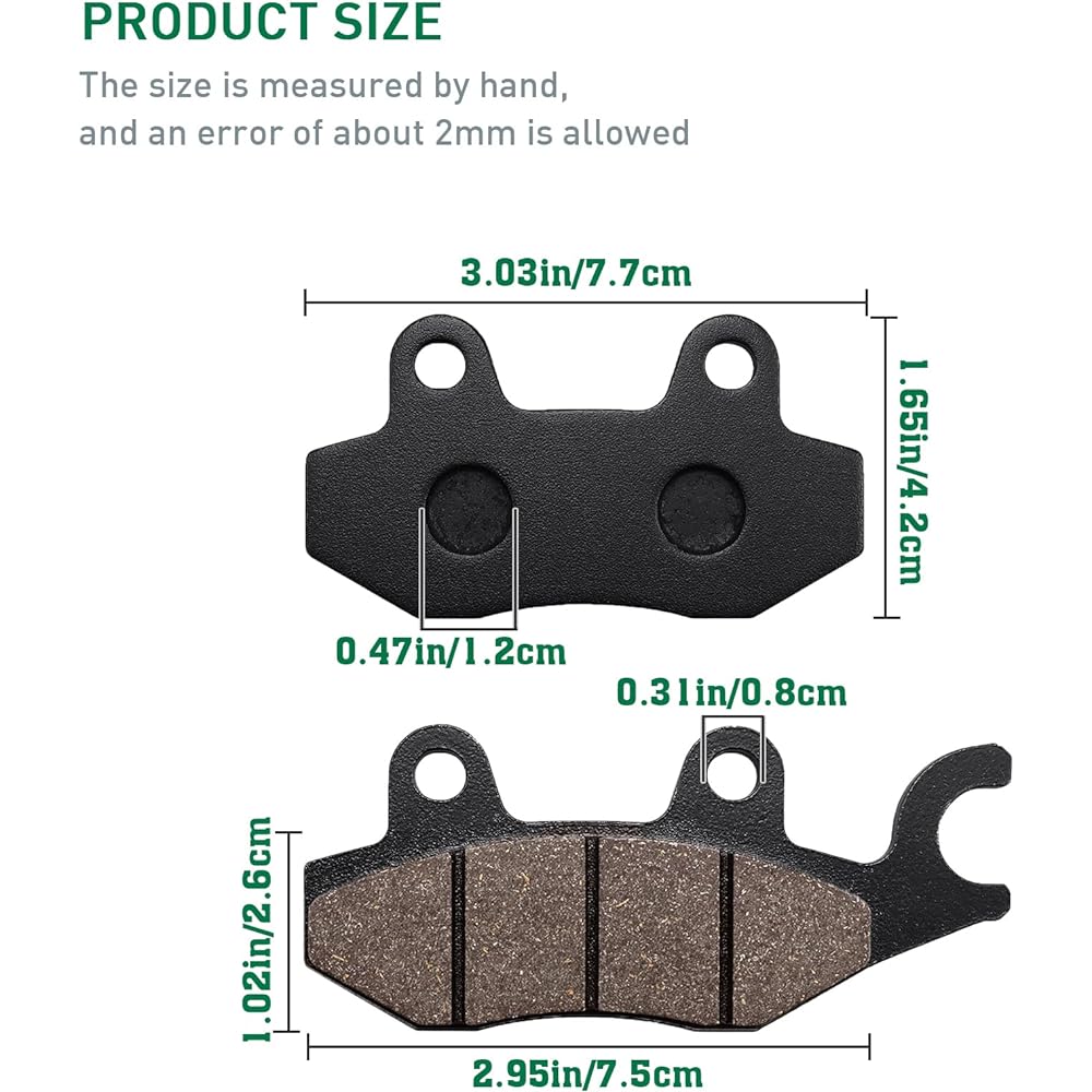 Cyleto Front and Rear Brake Pads for Kawasaki EX250 NINJA 250R 2008 2009 2010 2011 2012