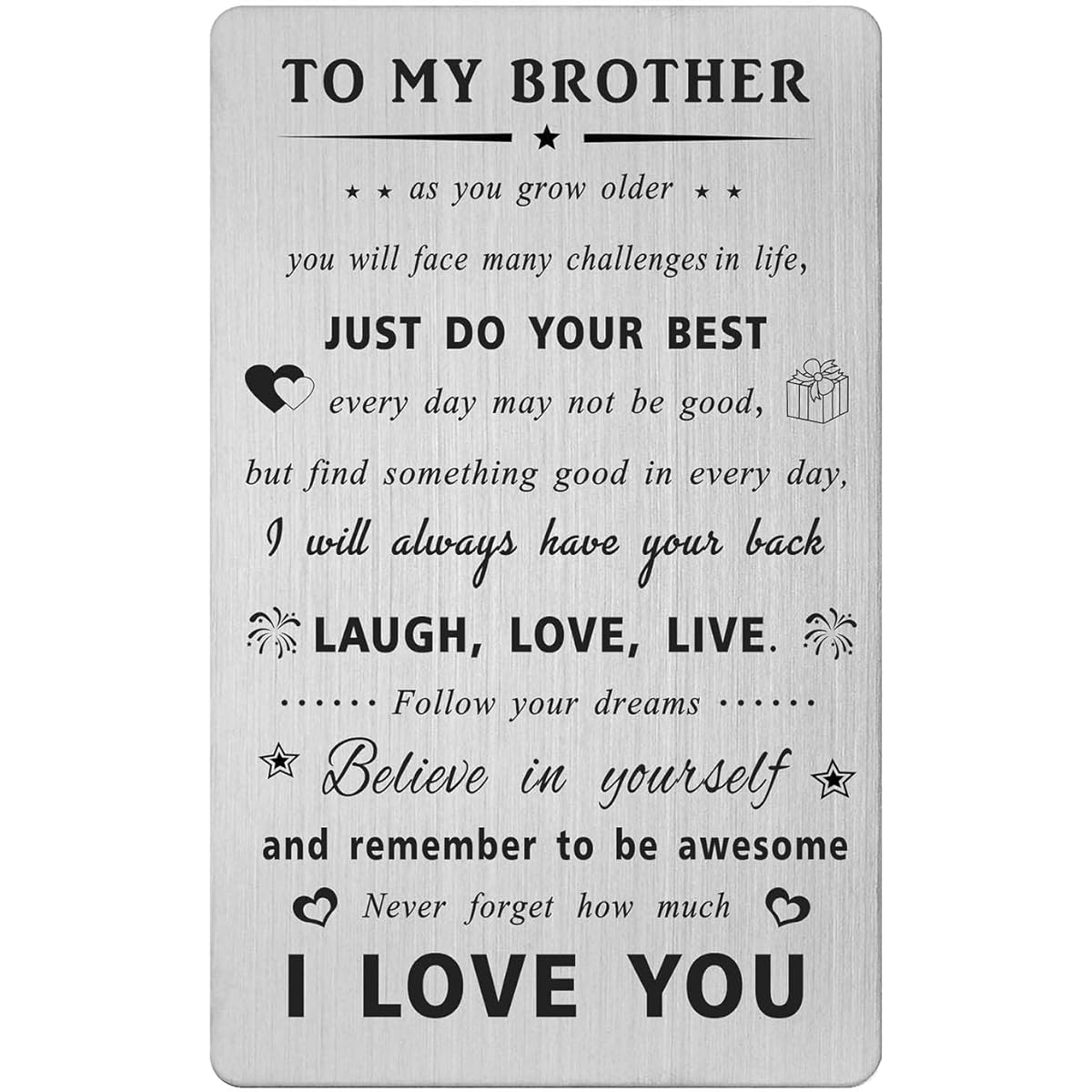 Gezxin Brother Card - Happy Birthday Card from Sister - Gift from Brother to Brother - Sentimental Brother Christmas Xmas Wedding Graduation Valentine's Day Easter Present