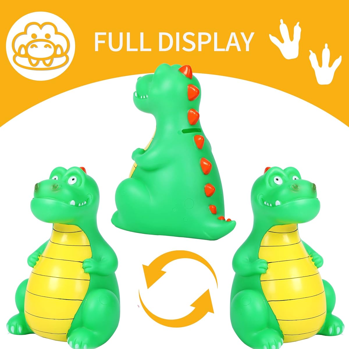 H&W Dragon Piggy Bank (Green) Shatterproof Dinosaur Piggy Bank First Money Box Great for Kids/Boys/Girls/Home Decoration