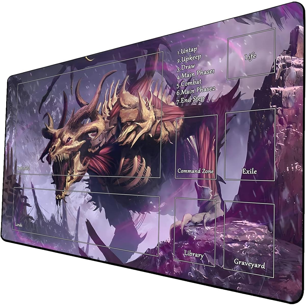 MTG Playmat Game Playmat MTG TCG 24 x 14 Inch Trading Cards Inked Game Playmat with Storage Bag Smooth Rubber Surface Battle Game