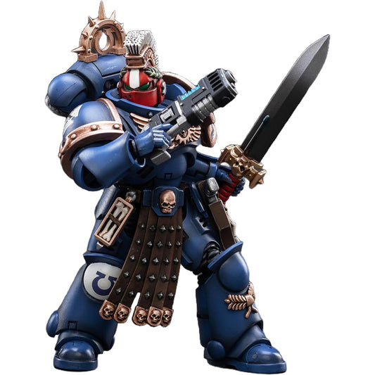 JOYTOY 1/18 Action Figure Warhammer 40,000 Ultramarine Veteran Sergeant Ikastas 4.9" Collectible Action Figure Kit