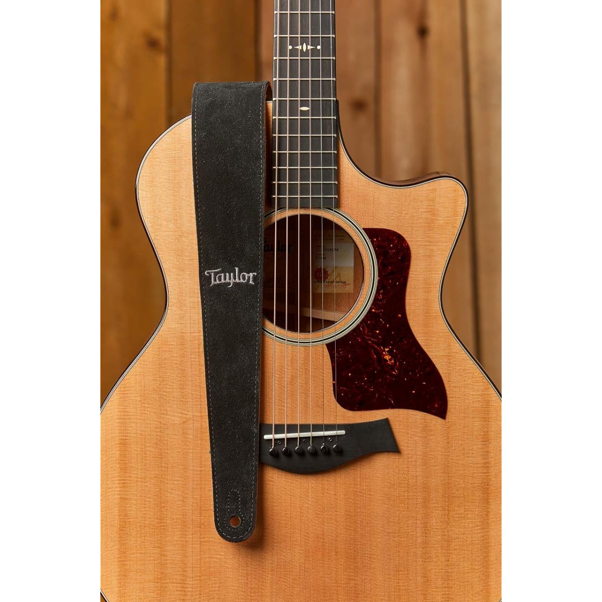 Taylor Guitars Black Suede Logo Guitar Strap [Parallel Import]