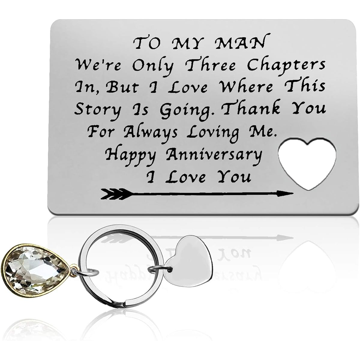 Wallet Insert Card Anniversary Keychain Husband Gift Boyfriend Gift 3 Year Anniversary Card Wedding Engagement Boyfriend Gift Engagement Birthday Valentine Gift Love for Boyfriend Girlfriend