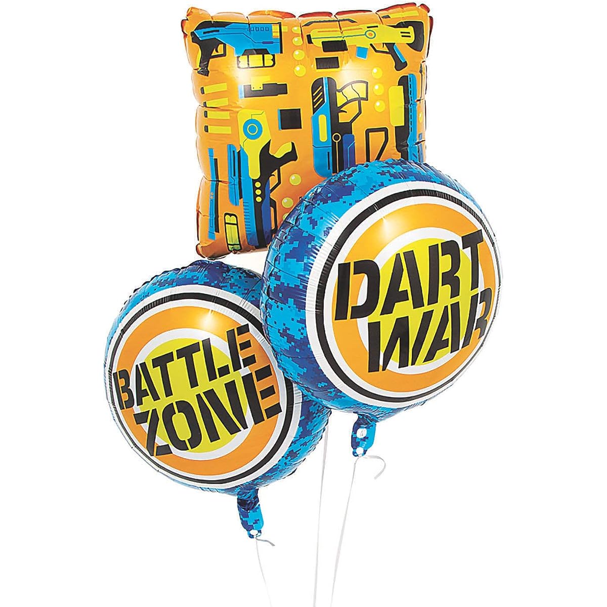 Fun Express - Dart Battle Mylar Balloon Set (3 Pieces) Birthday - Party Decorations - Balloons - Mylar Balloons - Birthday - 3 Pieces