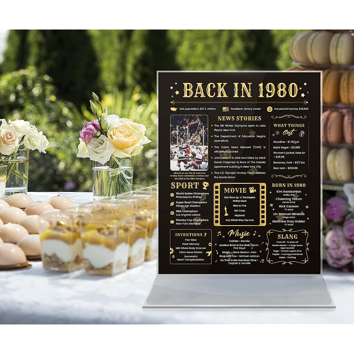 Back in 1980 Birthday Card - 43rd Birthday Gift for Women or Men - 43rd Birthday Decorations - Funny Table Centerpiece for 43rd Birthday Party [Poster Unframed 8x10 Inches]