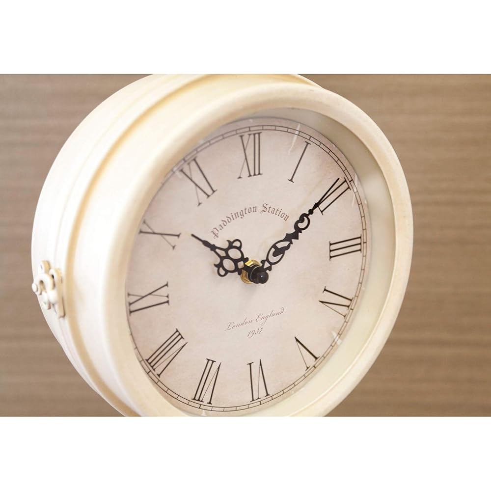 Akizuki Boeki Wall-mounted double-sided clock Station clock Boss side wall clock Ivory Size: W32 x D10 x H36cm Dial: Φ17.5 x D10cm 1508-20