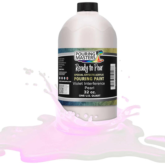 Pouring Masters Violet Interference Pearl Special Effects Pouring Paint - Quart Bottle - Acrylic, Ready to Pour, Mix, Water-Based, Canvas, Wood, Paper, Crafts, Tile, Rocks and More