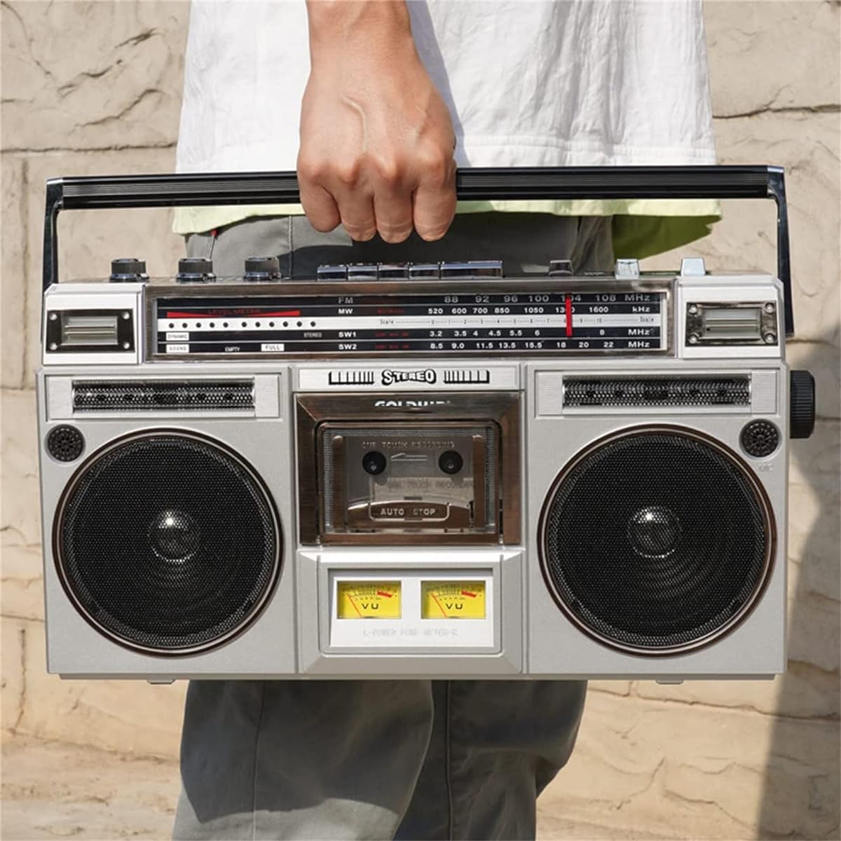 Retro Bluetooth Boombox Cassette Player, 80s Style Boombox CD Cassette Tape Player Radio, Fm and Dab+ Radio, Cassette Recorder Usb Recording, Support SD/USB Input