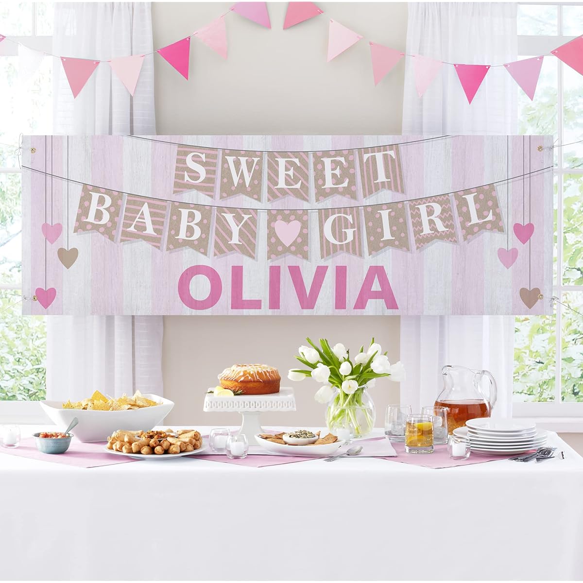 Let's Make Memories Sweet Baby Banner - Blue Baby Banner - Welcome Baby Banner - Customized Baby Shower Decorations - 6 Feet Long